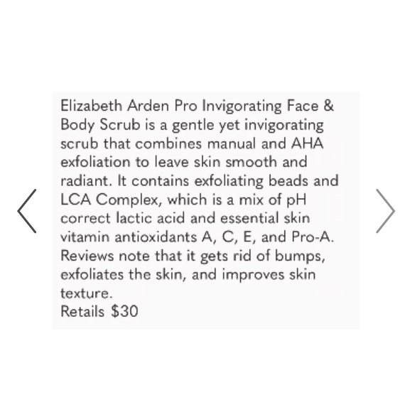 Elizabeth Arden pro face and body scrub - Picture 2 of 3